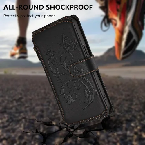 Vista 5 de Funda compatible con Tecno Spark Go 1 4G / Spark Go (2025), compatible con Tecno Pop 9 4G de doble ranura magnética a presión, funda para teléfono