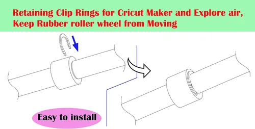 Vista 2 de Anillos de clip de retención compatibles con Cricut Maker y Explore air, evitan que la rueda de rodillo de goma se mueva, resolución de rodillo
