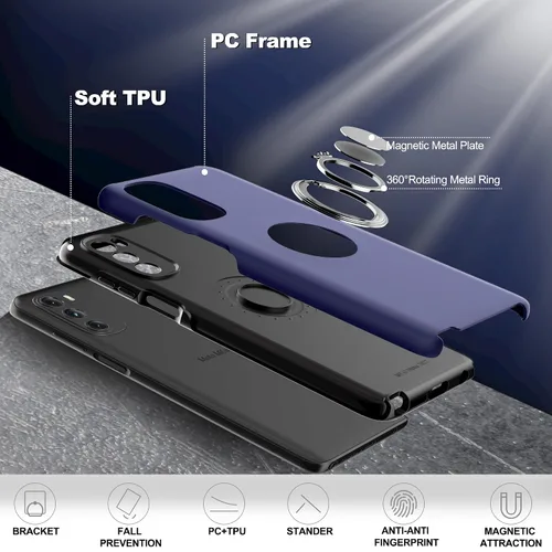 Vista 12 de Gritup Funda para Moto G 5G 2022 con protector de pantalla HD, [grado militar], funda de protección a prueba de golpes con soporte magnético de 360°