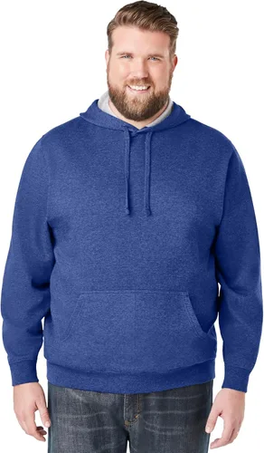 Vista 15 de KingSize Sudadera con capucha de forro polar grande y alta para hombre Negro