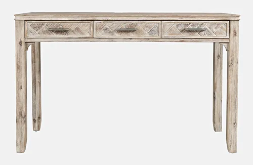 Vista 17 de Jofran Mid-Century - Escritorio moderno de madera de acacia con 3 cajones y puerto de carga USB, escritorio de computadora de 48 pulgadas para Blanc