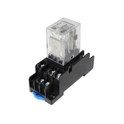 Vista 9 de ATO Relé de potencia electromagnética DPDT 2NO 2NC HH52P MY2NJ de la bobina de DC 24V de 8 pines con base de enchufe de terminal enchufable