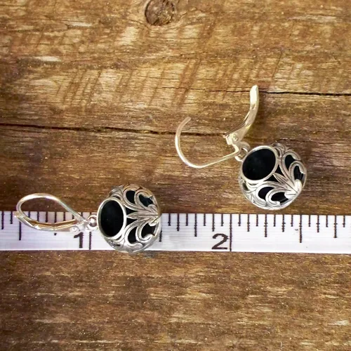 Vista 33 de Bottled Up Designs Aretes de encaje vintage hechos a mano, plata esterlina, ecológicos, fabricados en Estados Unidos, regalos de cumpleaños, día