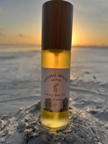 Vista 2 de Aceite corporal reafirmante de Piña Colada, aceite vegano, aroma de cóctel artesanal, profundamente hidratante, brillante, hidratante, aceite