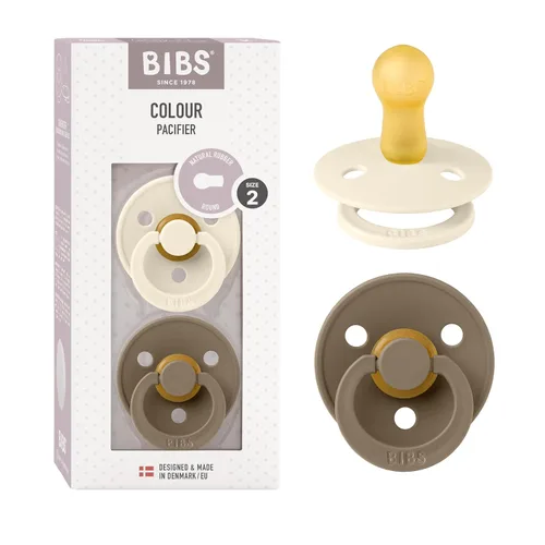 Vista 119 de BIBS - Paquete de 2 chupetes para bebés, goma natural libre de bisfenol A, hechos en Dinamarca, colección Colour, para bebés de 18+ meses, azul bebé