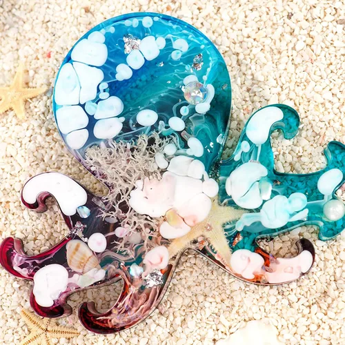 Vista 8 de Moldes de silicona de animales para resina epoxi, 8 cavidades lindos moldes de silicona en forma de animal para llavero colgante de joyería, fondant