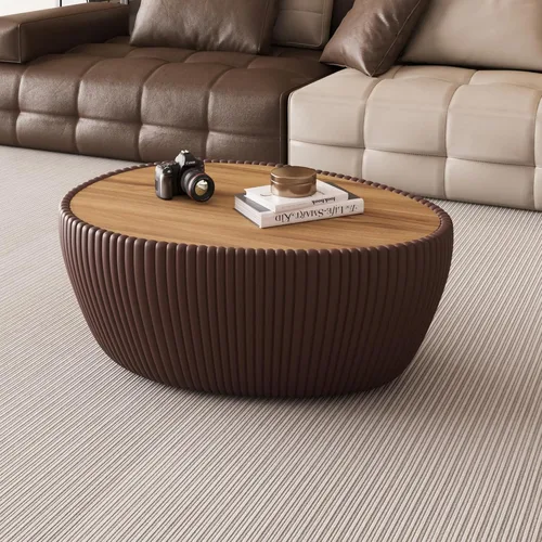 Vista 12 de Mesa de centro moderna, mesa de té central circular de 15.75 pulgadas, mesa de cóctel, mesas de centro redondas cilíndricas para sala de estar
