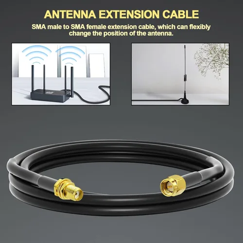 Vista 2 de onelinkmore Cable de extensión RG58 SMA de 3 pies, macho a hembra, 50 ohmios RF