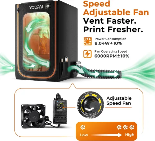 Vista 2 de YOOPAI Caja de impresora 3D de resina profesional con luz LED