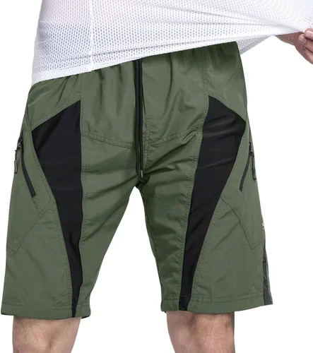 Vista 3 de Santic - Shorts para bicicleta de montaña para ciclismo y montaña acolchados