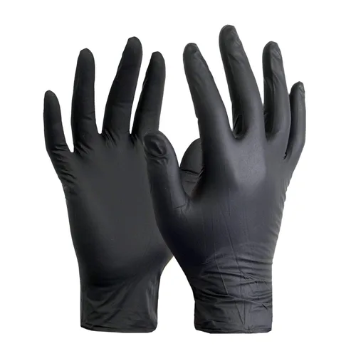 Vista 4 de Caja de 100 guantes Black Mamba de nitrilo negro, muy resistentes