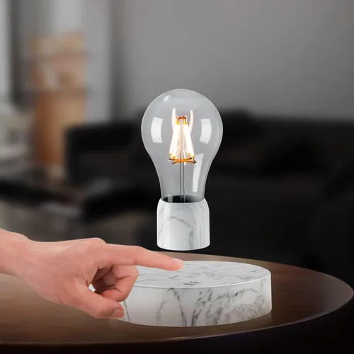Vista 2 de UVEHAS Bombilla de luz de levitación magnética, lámpara LED flotante con control táctil, luz nocturna de levitación giratoria, regalos creativos