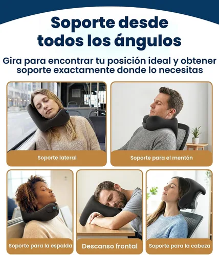 Vista 3 de Everlasting Comfort Almohada cervical mejorada para aviones - Reposacabezas de viaje de espuma viscoelástica para volar - Almohadas de viaje 2-Gris