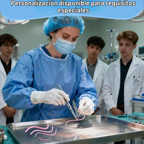 Vista 6 de Modelo de entrenamiento de anastomosis vascular de 4 piezas, simulador fantasma de vasos sanguíneos artificiales reutilizables para práctica