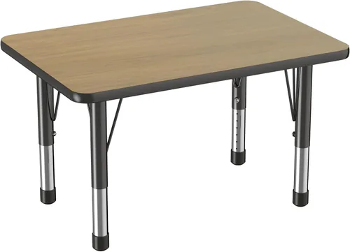 Vista 83 de FDP - Mesa rectangular para actividades escolares y aulas (24 x 36 pulgadas), patas gruesas para niños pequeños, altura ajustable de 15 a 24