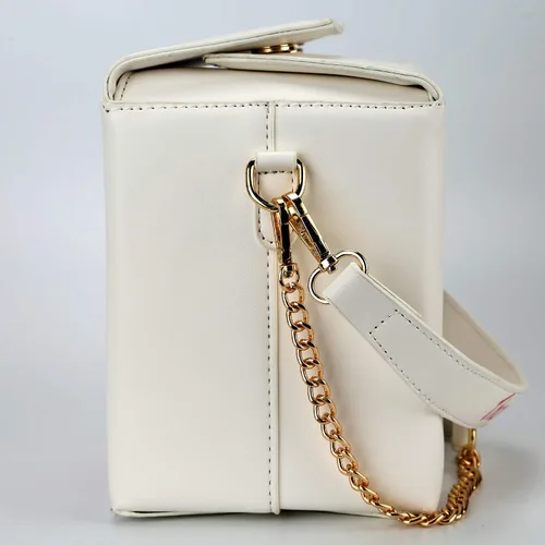 Vista 3 de QiMing Bolso bandolera con estampado de torre, bolso chino de poliuretano para llevar para mujer