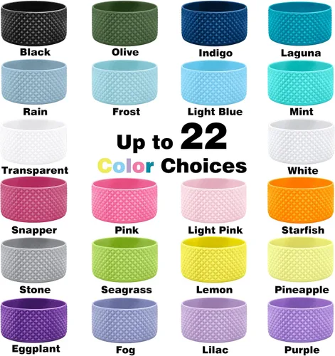 Vista 4 de GLINK Bota de botella compatible con Hydro Flask, Stanley y otros, botella de agua de silicona, bota flexible antideslizante con textura