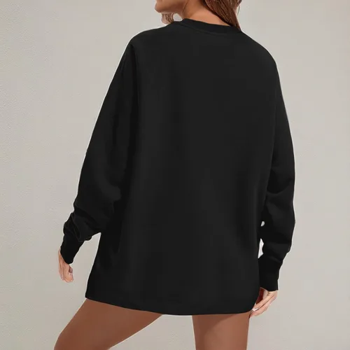 Vista 8 de Tuislay Paris College - Camiseta para mujer, de gran tamaño, moderna, cómoda, cuello redondo, informal, con gráficos, sin botones, unisex, Negro