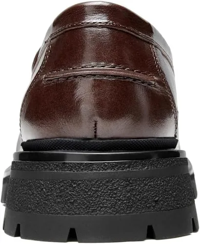 Vista 3 de Zapatos de vestir de cuero genuino para mujer, mocasines gruesos con borlas para mujer