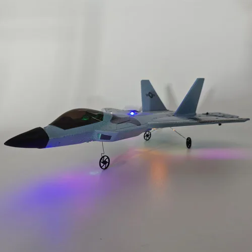 Vista 2 de Avión RC F22 Raptor Modelo 4CH 3D/6G Avión RC para adultos y principiantes 2.4Ghz RC Fighter Jet con luz LED Avión de control remoto al aire libre