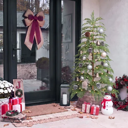 Vista 7 de BOLUO Árbol de Navidad de 5 pies con luces, árbol de ciprés artificial