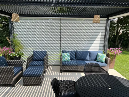 Vista 5 de PURPLE LEAF 94AS - Accesorios para pérgola con listones de 11 pies, pantalla lateral ajustable para privacidad, pérgola no incluida