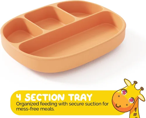 Vista 7 de Set de alimentación para bebés en color albaricoque completo BLW Supply Essentials (juego de 7 piezas)