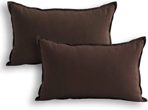 Vista 38 de Jeanerlor Funda de almohada decorativa de lino y algodón sólido de 18 x 18 pulgadas con cremallera, funda de cojín europea, funda de almohada
