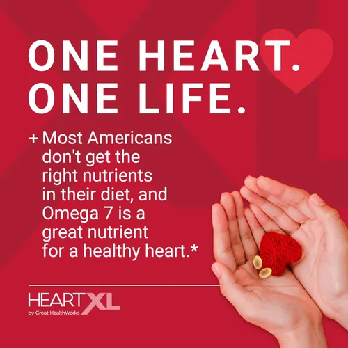 Vista 5 de HeartXL Omega-7 Blend Apoyo a la salud cardiovascular - Promueve el metabolismo saludable - Suplemento de salud cardíaca sin gluten - 30 geles suaves
