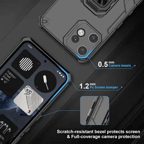 Vista 2 de Funda para Nothing CMF Phone 2 Pro, funda de teléfono a prueba de golpes, de grado militar, funda personalizada resistente con soporte de metal