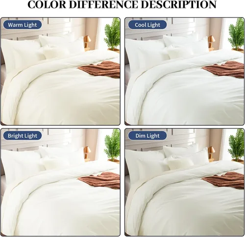 Vista 117 de NEXHOME PRO Funda de edredón Twin XL 100% algodón lavado, transpirable, duradera, texturizada, similar al lino, juego de ropa de cama para el hogar