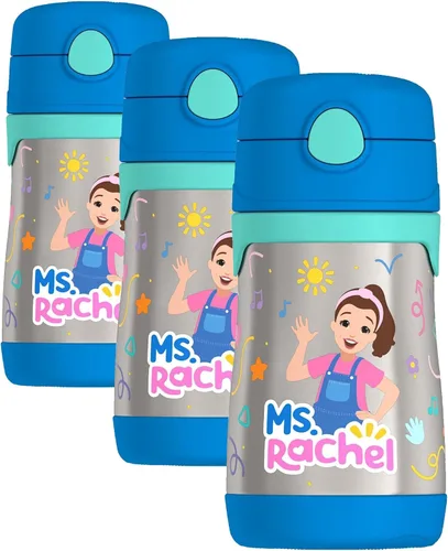 Vista 16 de Thermos Bebé 10 oz. Botella de acero inoxidable con popote emergente, coches