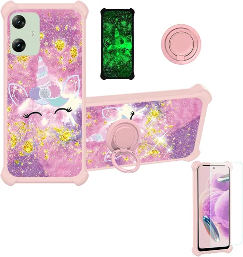 Vista 122 de jioeuinly JSF-DJS - Funda compatible con Nothing Phone 2a con protector de pantalla de vidrio templado, policarbonato duro + silicona suave, soporte