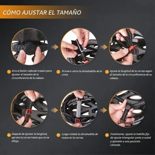 Vista 7 de JBM Casco de bicicleta, casco de bicicleta para hombres y mujeres, casco de bicicleta para adultos con visera