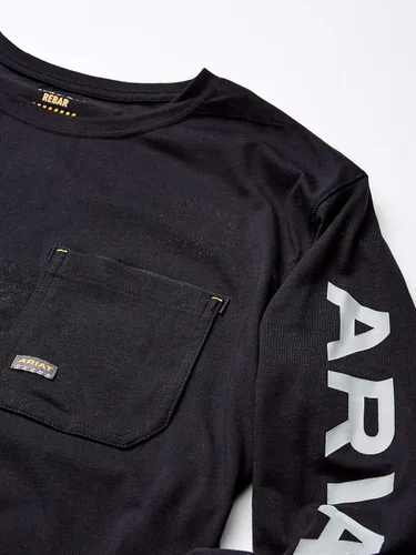 Vista 4 de ARIAT Logotipo de Rebar Workman para hombre, Negro