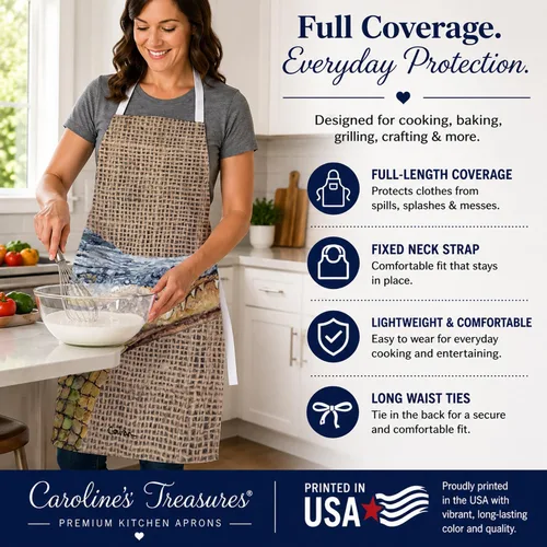 Vista 3 de Caroline's Treasures 8733APRON - Delantal de cocodrilo para cocinar, hornear, manualidades, jardinería para adultos, mujeres y hombres, unisex