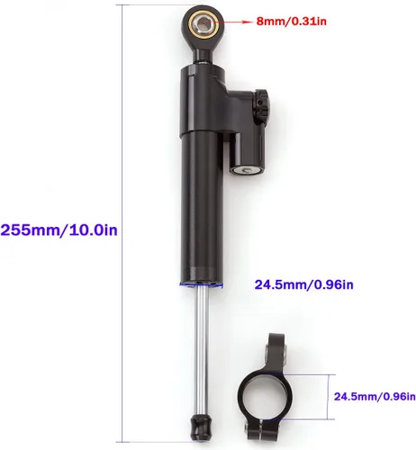 Vista 2 de Amortiguador de dirección universal ajustable para motocicleta, control estabilizador para YZF R6 2006-2018, R1 2006-2016, MT07 FZ07 2014-2018
