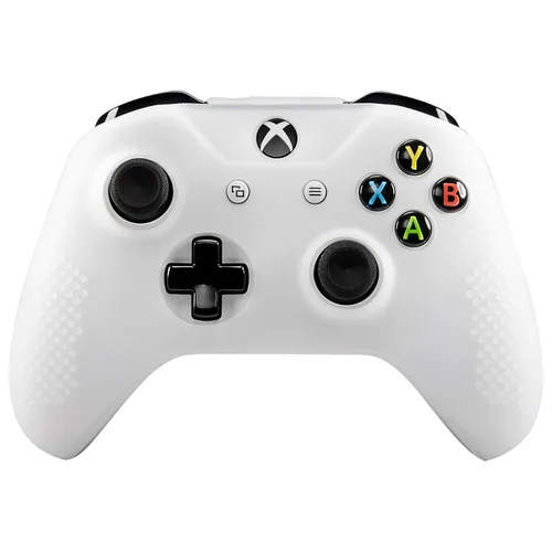 Vista 2 de eXtremeRate Soft Anti-Slip Silicone Case Cover Thumb Stick Grip Caps Protector Skins for Xbox One X S Controller - Semi-Transparent Clear