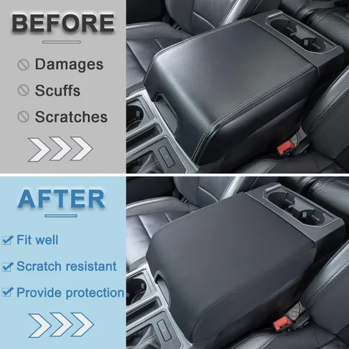 Vista 6 de PIMCAR Compatible con Ford 2015-2020 F150, 2017-2022 F250 F350 F450, 2018-2024 Expedition Organizador de consola central y protector de reposabrazos