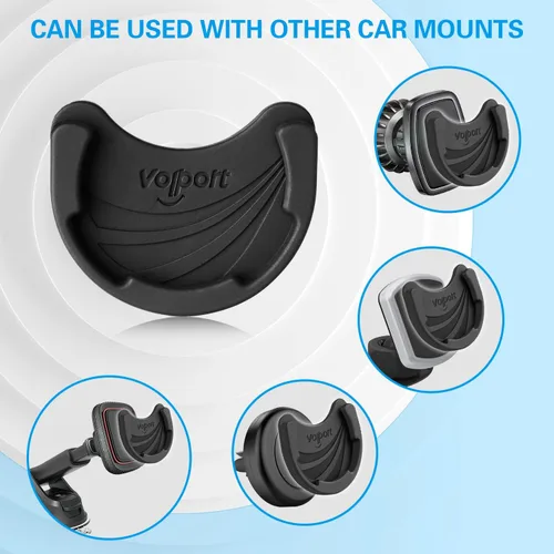 Vista 8 de volport Soporte de automóvil para Pops plegable para enchufe, paquete de 2 soportes de teléfono celular de silicona negra para enchufe Negro