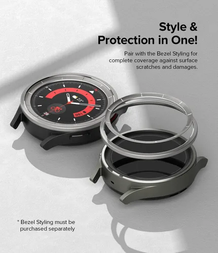 Vista 7 de Ringke Estilo de bisel interior [elegante marco de acero inoxidable] compatible con Samsung Galaxy Watch 5 Pro, protector antiarañazos, accesorio