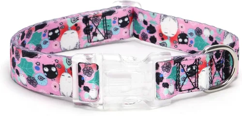 Vista 14 de Serijoars Collar de perro para cachorros con estampado floral para perros pequeños, medianos y grandes, con hebilla de liberación rápida para niñas