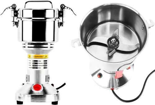 Vista 7 de DasMarine Molinillo eléctrico de grano de alta velocidad de 17.64 oz, molinillo de especias de acero inoxidable comercial con motor de 2500 W, malla