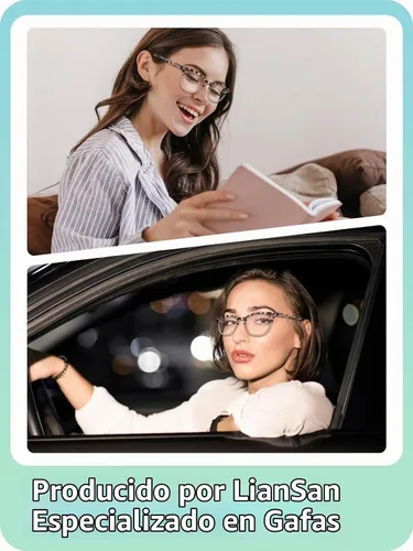 Vista 2 de LianSan Paquete de 2 lentes de lectura progresivos multienfoque para mujeres, lectores de computadora con bloqueo de luz azul cercano y lejano