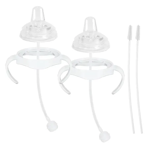 Vista 10 de Kit de conversión de boquilla suave para biberón natural Philips Avent, asas de biberón y popote con peso (paquete de 2)