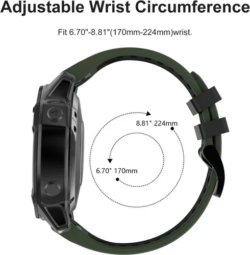 Vista 4 de OVERSTEP Correa de reloj compatible con Garmin Fenix 6, correa de repuesto de ajuste rápido de 0.866 pulgadas para reloj inteligente Fenix 6