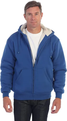 Vista 6 de Gioberti Chaqueta con capucha de forro polar suave y pesado para hombre Negro
