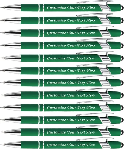 Vista 32 de Bolígrafos personalizados con punta de lápiz digital, bolígrafos grabados personalizados, bolígrafo de bola de tacto suave, bolígrafos con nombre