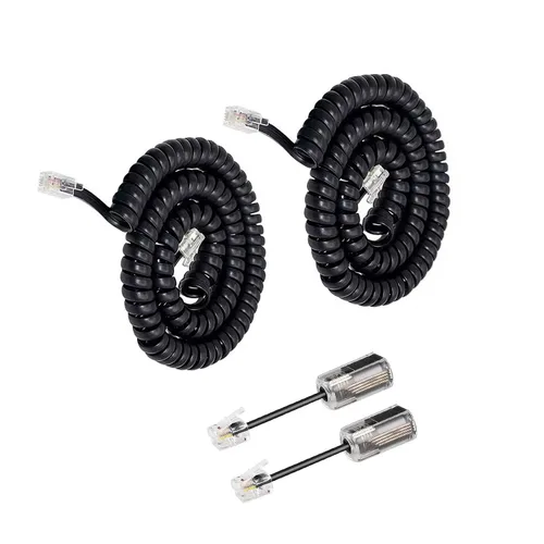 Vista 11 de Uvital Desenredador de cable para teléfono celular, 1 paquete de cable de teléfono fijo de 8 pies sin enrollar (1.2 pies en espiral) y 1 paquete