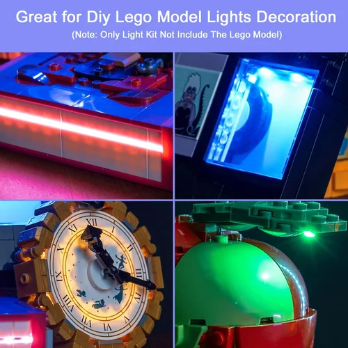 Vista 2 de Kit de luz LED mejorado para Lego 100 Villains Building Set, compatible con Lego 43227 (modelo no incluido)